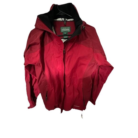 L. L. Bean Women’s Red Hooded Rain Jacket Windbreaker Size Small Regular - Picture 1 of 6